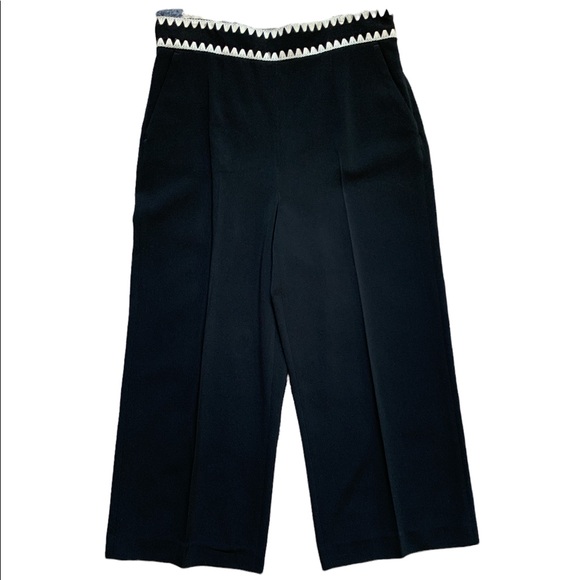 🔥🔥 Red Valentino black wide leg cropped trousers size 8-10 US /46 Italian 🔥🔥 - Picture 5 of 10